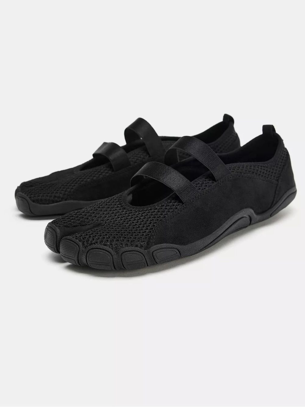 Women’s Zara Ortholite Elastic Strap Black Ballet Flats Size 8 / EUR 39